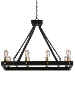 All Lighting Uttermost Marlow 8 Light Rectangle Chandelier