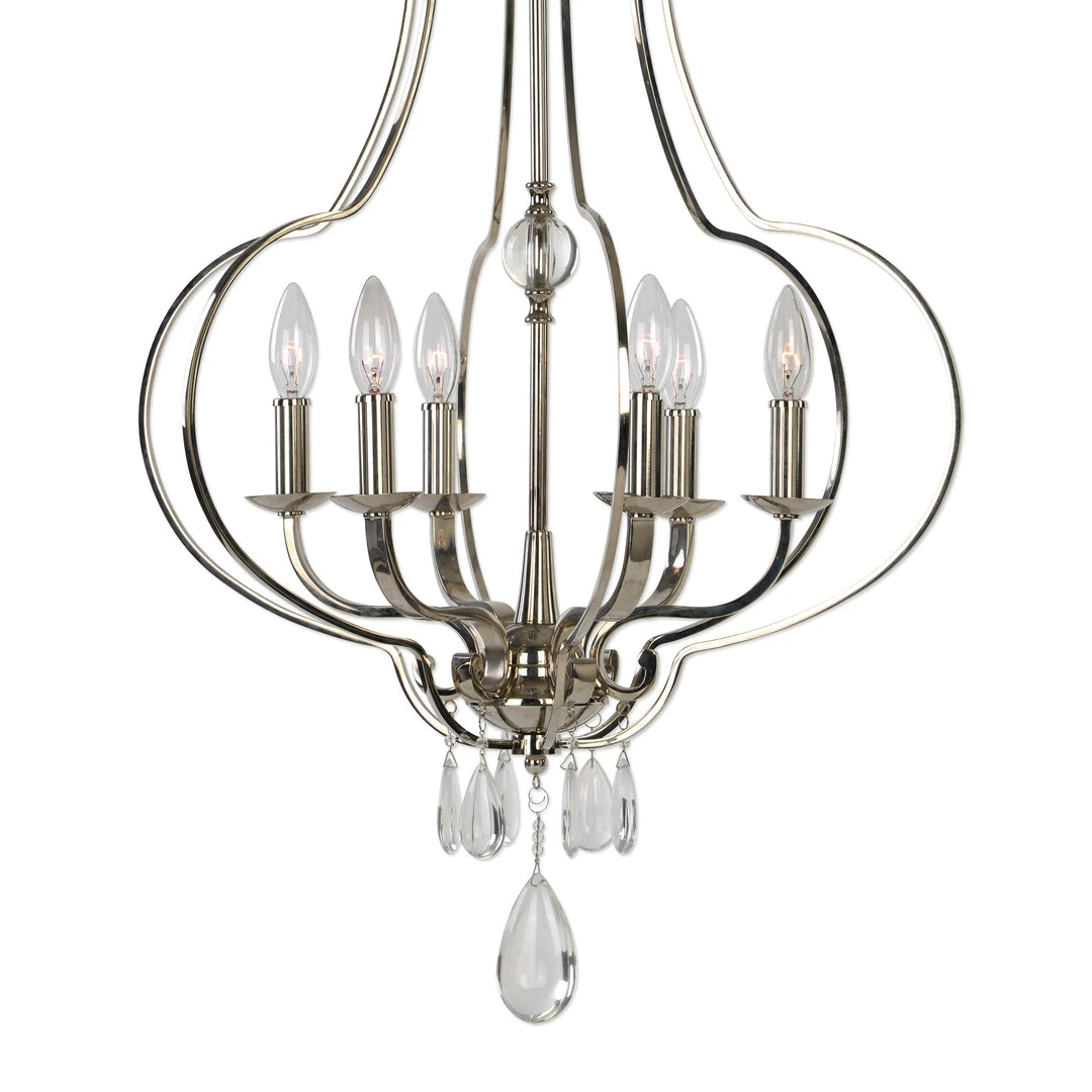 All Lighting Uttermost Genie 6 Light Polished Nickel Chandelier 5 All Lighting Uttermost Genie 6 Light Polished Nickel Chandelier
