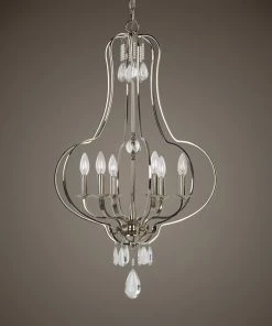 All Lighting Uttermost Genie 6 Light Polished Nickel Chandelier