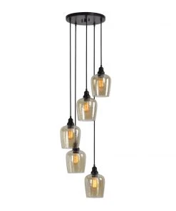 Uttermost Aarush 5 Light Glass Cluster Pendant