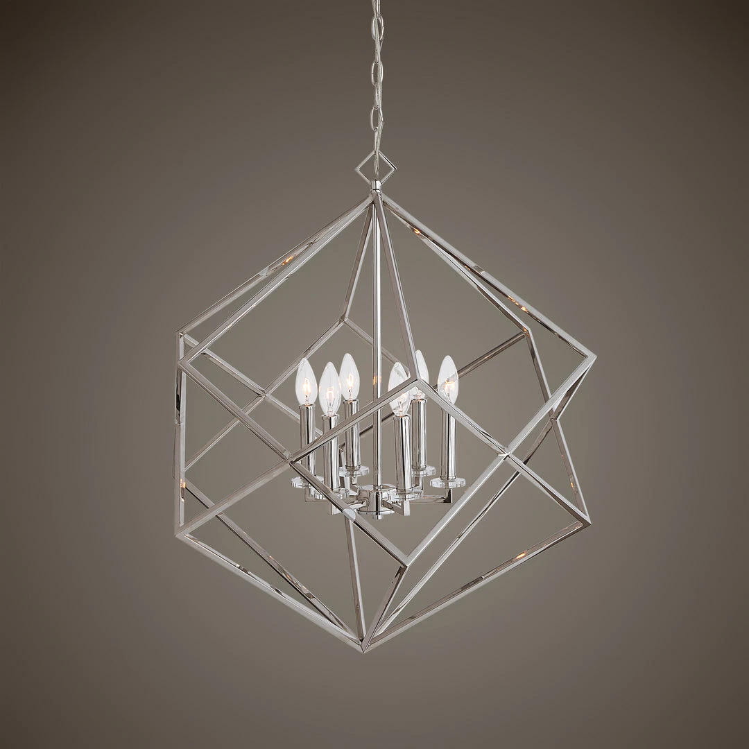 Uttermost Euclid 6 Light Nickel Cube Pendant All Lighting 5 Uttermost Euclid 6 Light Nickel Cube Pendant All Lighting
