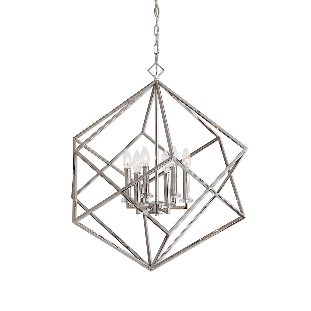 Uttermost Euclid 6 Light Nickel Cube Pendant All Lighting 3 Uttermost Euclid 6 Light Nickel Cube Pendant All Lighting