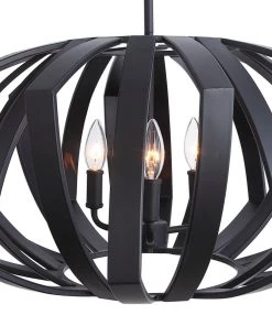 All Lighting Uttermost Thales Black Geometric 3 Light Pendant