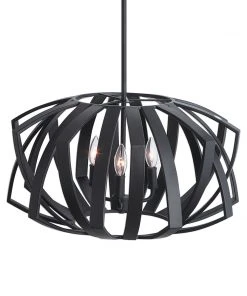 All Lighting Uttermost Thales Black Geometric 3 Light Pendant
