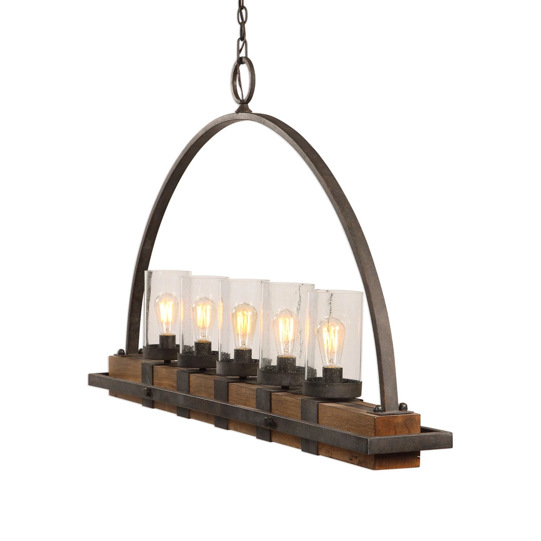 All Lighting Uttermost Atwood 5 Light Rustic Linear Chandelier 9 All Lighting Uttermost Atwood 5 Light Rustic Linear Chandelier