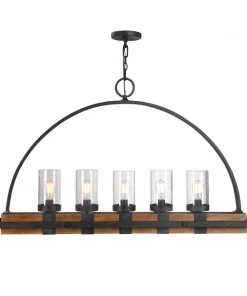 All Lighting Uttermost Atwood 5 Light Rustic Linear Chandelier
