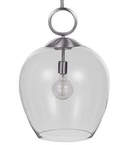 Uttermost Calix Nickel 1 Light Glass Pendant All Lighting