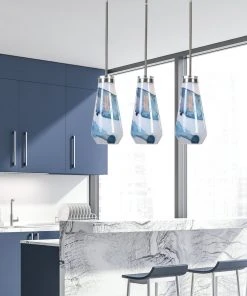 Uttermost Windswept Blue & White 1 Light Mini Pendant