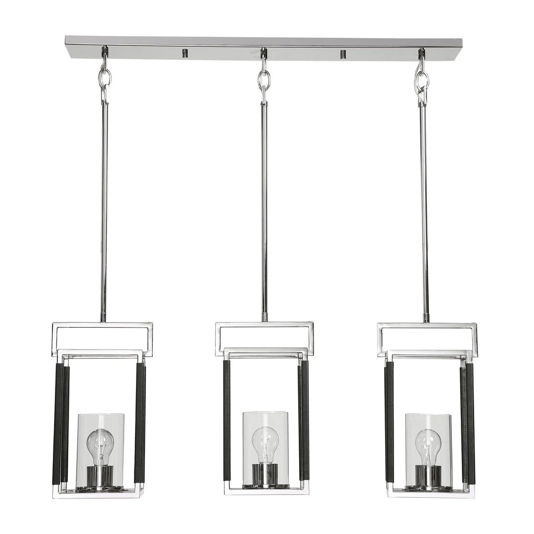 Uttermost Newburgh 3 Light Nickel Linear Pendant 6 Uttermost Newburgh 3 Light Nickel Linear Pendant