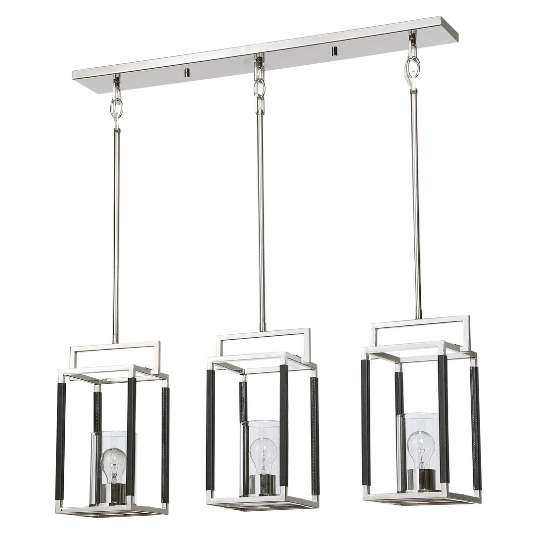 Uttermost Newburgh 3 Light Nickel Linear Pendant 5 Uttermost Newburgh 3 Light Nickel Linear Pendant