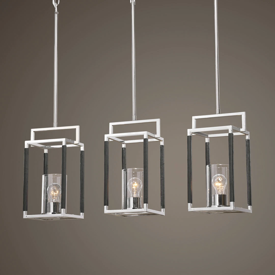 Uttermost Newburgh 3 Light Nickel Linear Pendant 4 Uttermost Newburgh 3 Light Nickel Linear Pendant