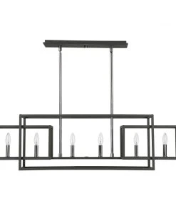 All Lighting Uttermost Quadrangle 6 Light Rectangular Chandelier
