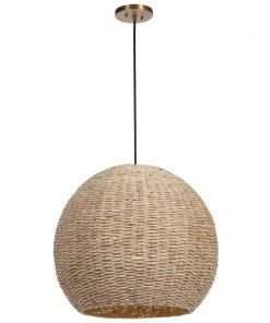 Uttermost Seagrass 1 Light Dome Pendant