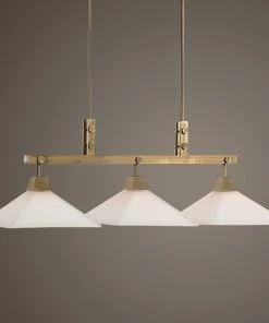 All Lighting Uttermost Brookdale Industrial 3 Light Linear Chandelier
