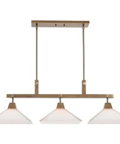 All Lighting Uttermost Brookdale Industrial 3 Light Linear Chandelier