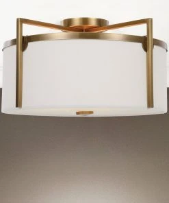 Uttermost Colfax Brass 3 Light Semi Flush All Lighting