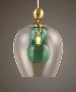 Uttermost Shamrock Green Glass 1 Light Pendant