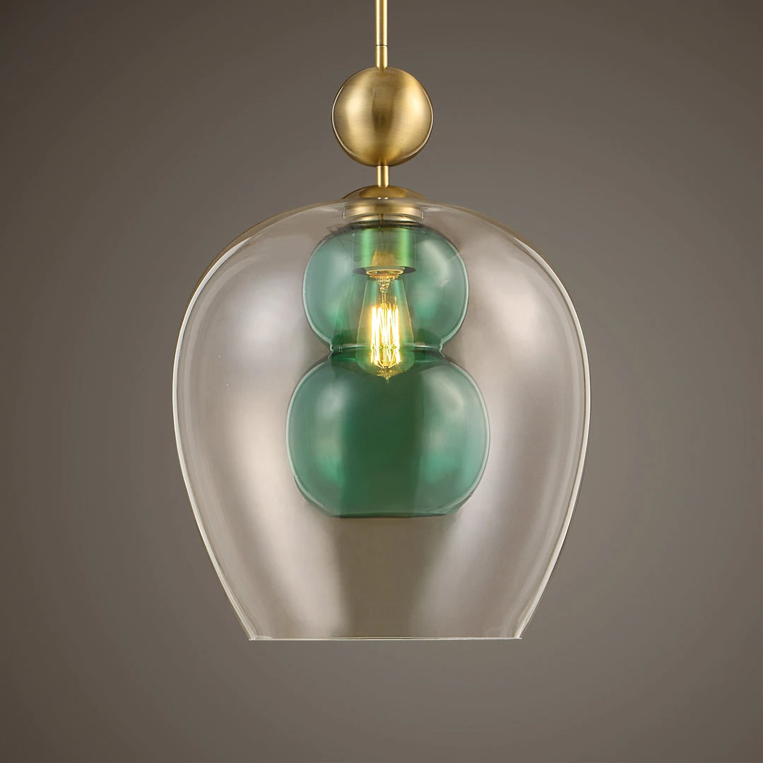 Uttermost Shamrock Green Glass 1 Light Pendant 4 Uttermost Shamrock Green Glass 1 Light Pendant