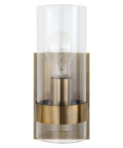 Uttermost Cardiff Antique Brass 1 Light Cylinder Sconce All Lighting