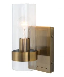 Uttermost Cardiff Antique Brass 1 Light Cylinder Sconce All Lighting