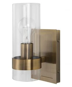 Uttermost Cardiff Antique Brass 1 Light Cylinder Sconce All Lighting