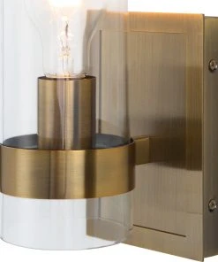 Uttermost Cardiff Antique Brass 1 Light Cylinder Sconce All Lighting