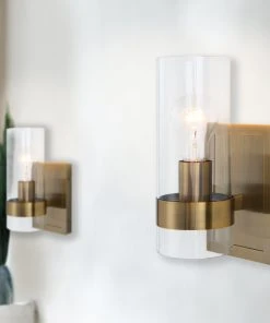 Uttermost Cardiff Antique Brass 1 Light Cylinder Sconce All Lighting