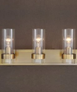Uttermost Cardiff Antique Brass 3 Light Vanity All Lighting