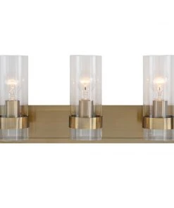 Uttermost Cardiff Antique Brass 3 Light Vanity All Lighting
