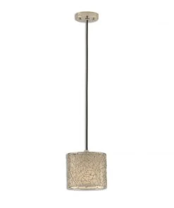 All Lighting Uttermost Brandon Silver 1 Light Mini Drum Pendant