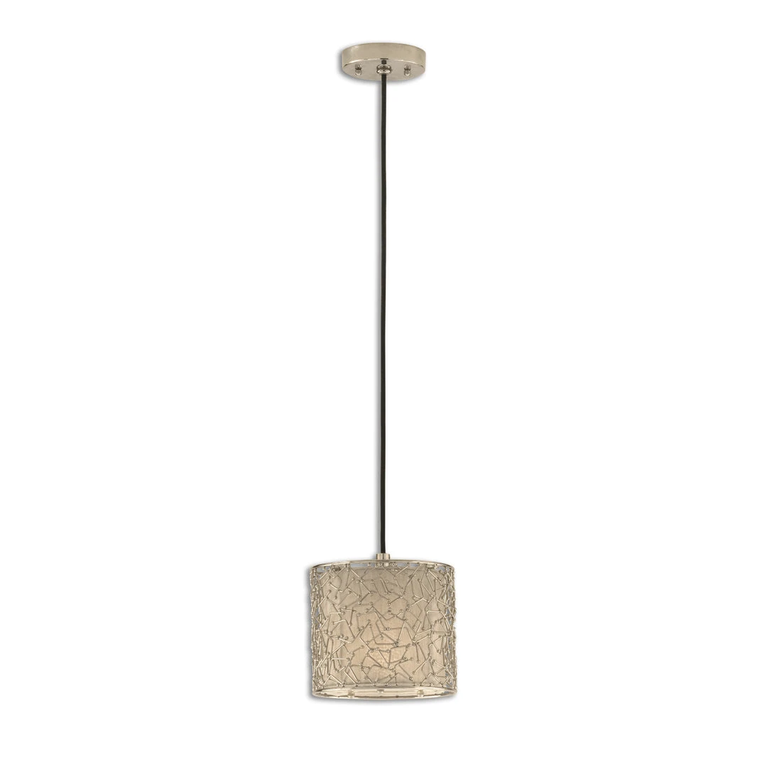 All Lighting Uttermost Brandon Silver 1 Light Mini Drum Pendant 3 All Lighting Uttermost Brandon Silver 1 Light Mini Drum Pendant