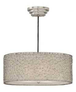 All Lighting Uttermost Brandon Silver 3 Light Drum Pendant