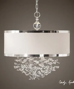 Uttermost Fascination 3 Light Silken Drum Pendant All Lighting