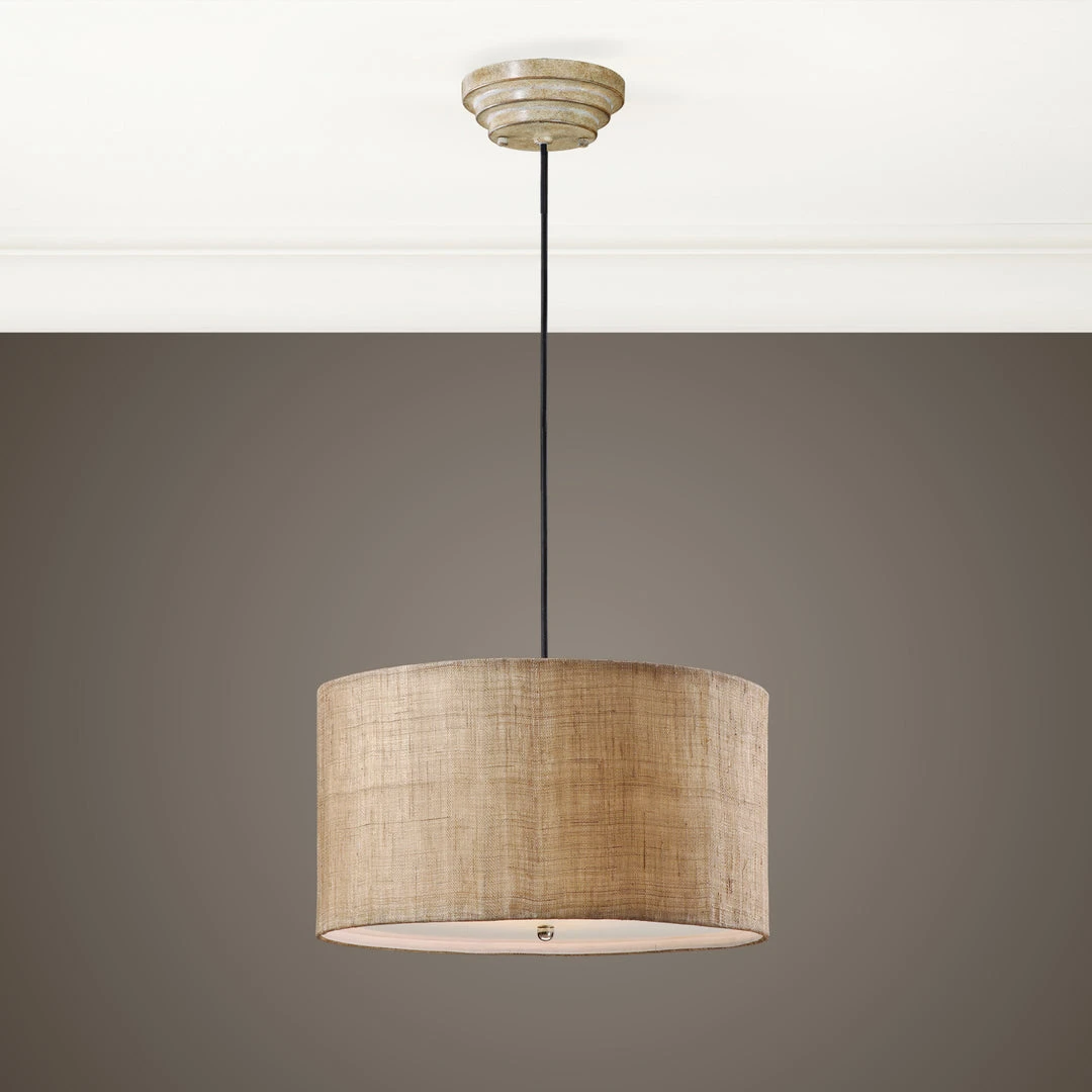 Uttermost Dafina 3 Light Burlap Drum Pendant 4 Uttermost Dafina 3 Light Burlap Drum Pendant