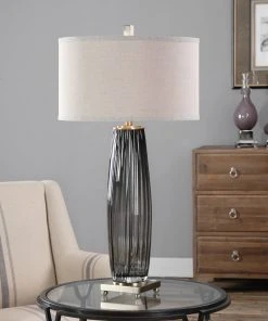 Uttermost Vilminore Gray Glass Table Lamp
