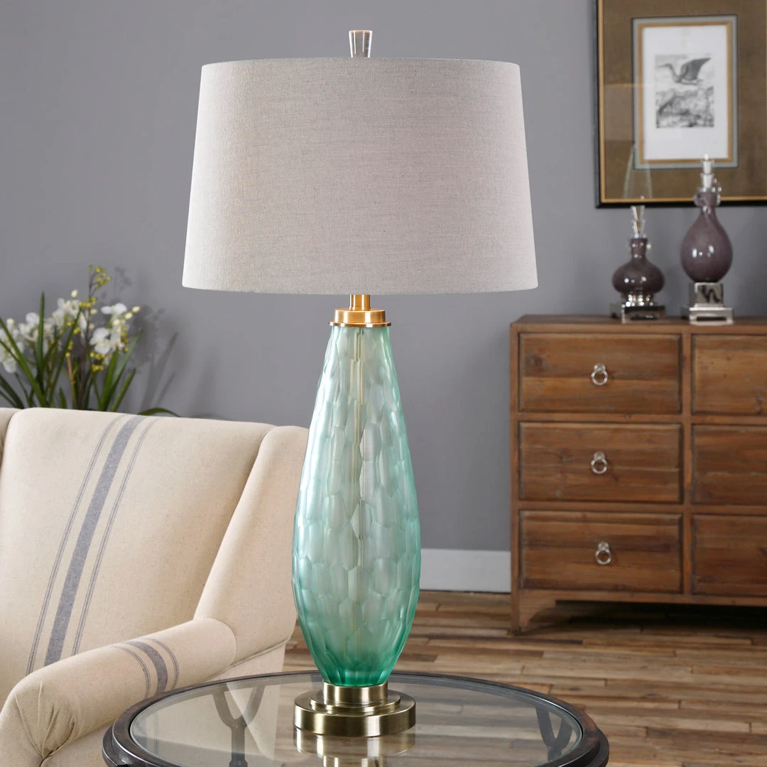 Uttermost Lenado Sea Green Glass Table Lamp 4 Uttermost Lenado Sea Green Glass Table Lamp