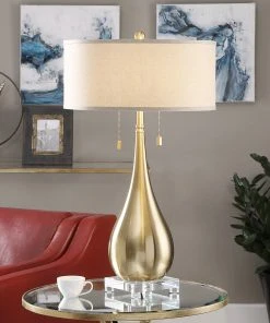 Table Lamps Uttermost Lagrima Brushed Brass Lamp 5 Table Lamps Uttermost Lagrima Brushed Brass Lamp