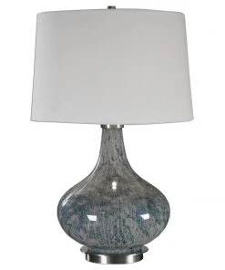 Uttermost Celinda Blue Gray Glass Lamp