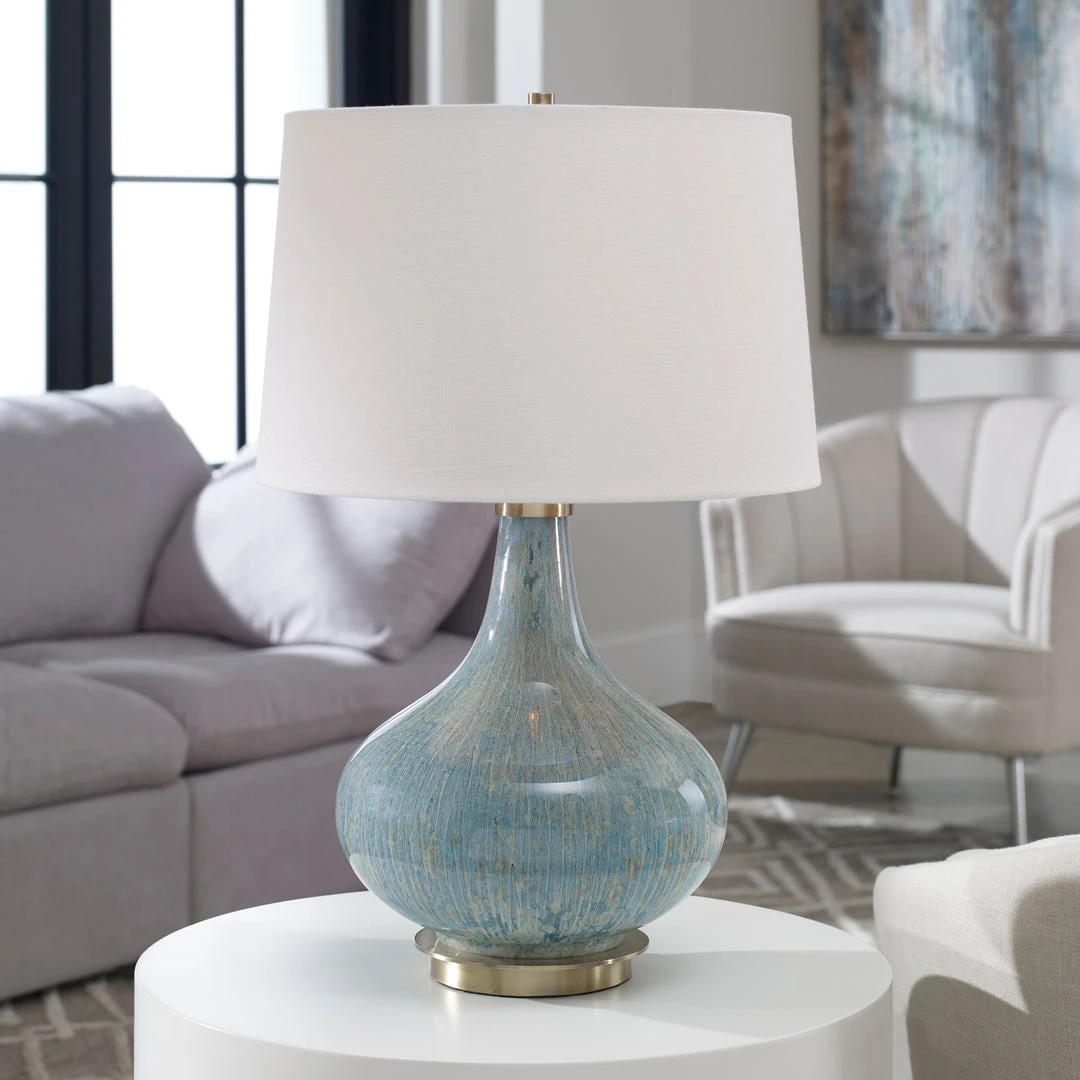 Uttermost Celinda Blue Gray Glass Lamp 4 Uttermost Celinda Blue Gray Glass Lamp