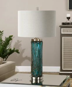 Uttermost Almanzora Blue Glass Lamp Table Lamps 5 Uttermost Almanzora Blue Glass Lamp Table Lamps