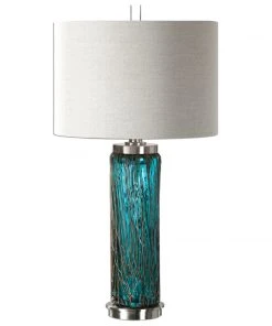 Uttermost Almanzora Blue Glass Lamp Table Lamps