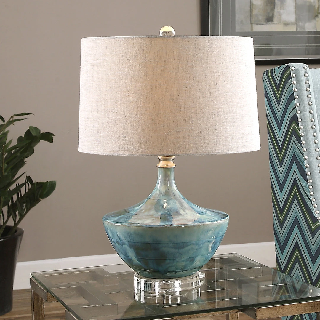 Uttermost Chasida Blue Ceramic Lamp Table Lamps 4 Uttermost Chasida Blue Ceramic Lamp Table Lamps