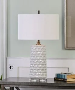 Uttermost Sesia White Honeycomb Table Lamp Table Lamps