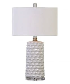 Uttermost Sesia White Honeycomb Table Lamp Table Lamps