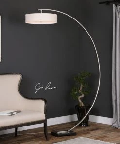 Floor Lamps Uttermost Tagus Nickel Arc Floor Lamp