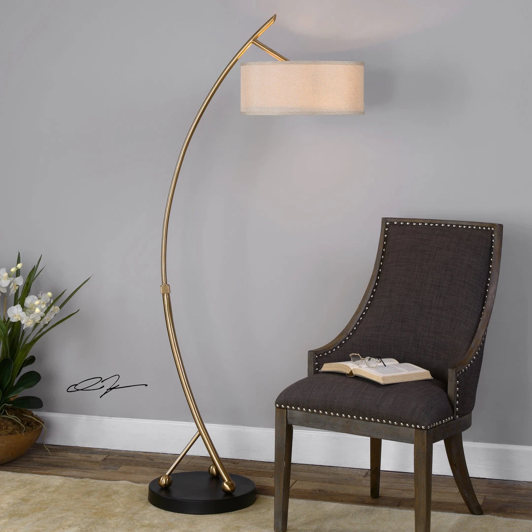 Floor Lamps Uttermost Vardar Curved Brass Floor Lamp 4 Floor Lamps Uttermost Vardar Curved Brass Floor Lamp