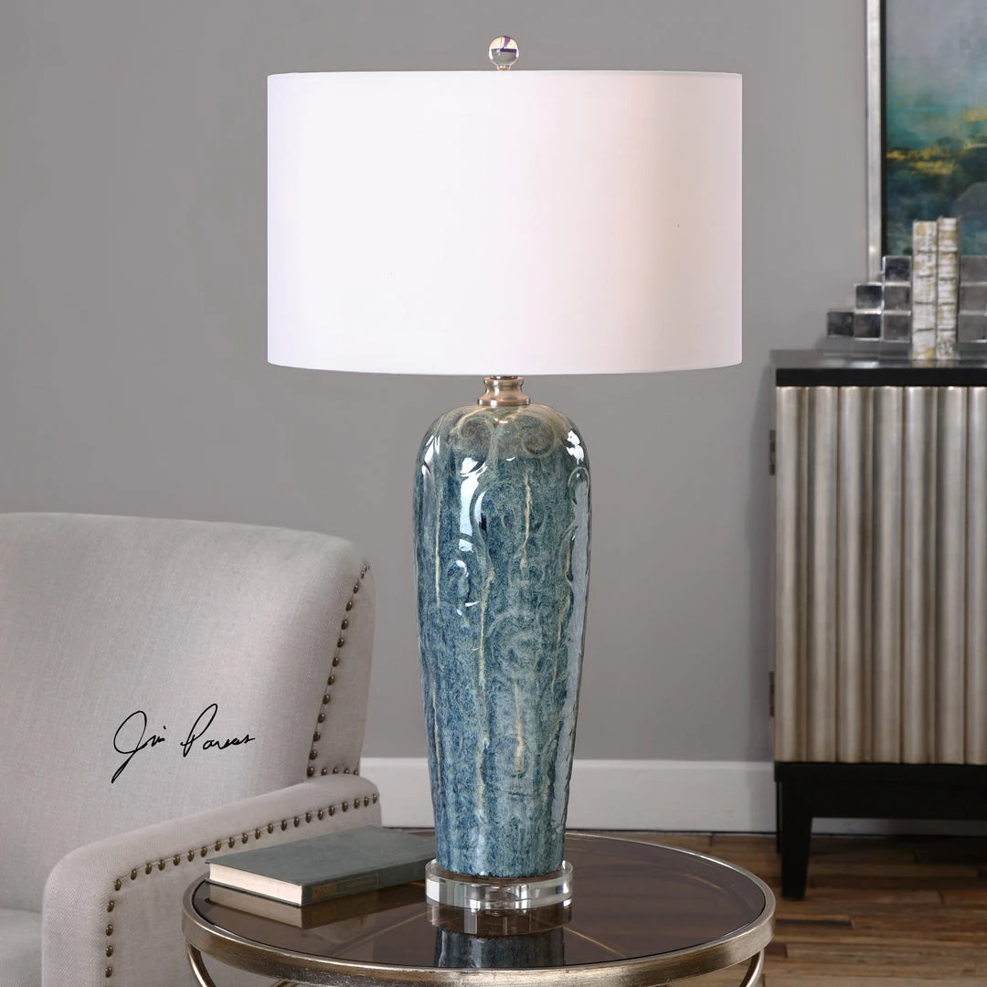 Uttermost Maira Blue Ceramic Table Lamp 4 Uttermost Maira Blue Ceramic Table Lamp