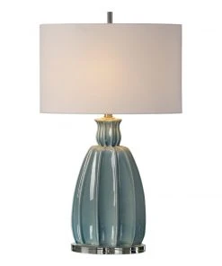 Uttermost Suzanette Sky Blue Ceramic Lamp Table Lamps