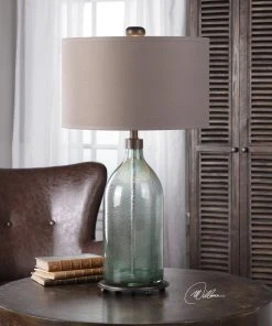 Uttermost Massana Gray Glass Table Lamp Table Lamps