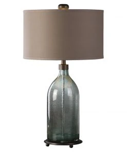 Uttermost Massana Gray Glass Table Lamp Table Lamps
